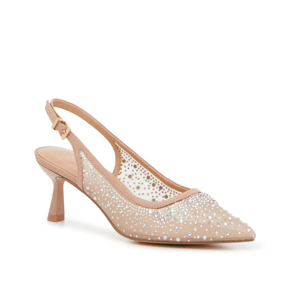 Chinese Laundry Minna Pumps Women's US 8 Nude Rhinestone Pointed Toe GAL1013